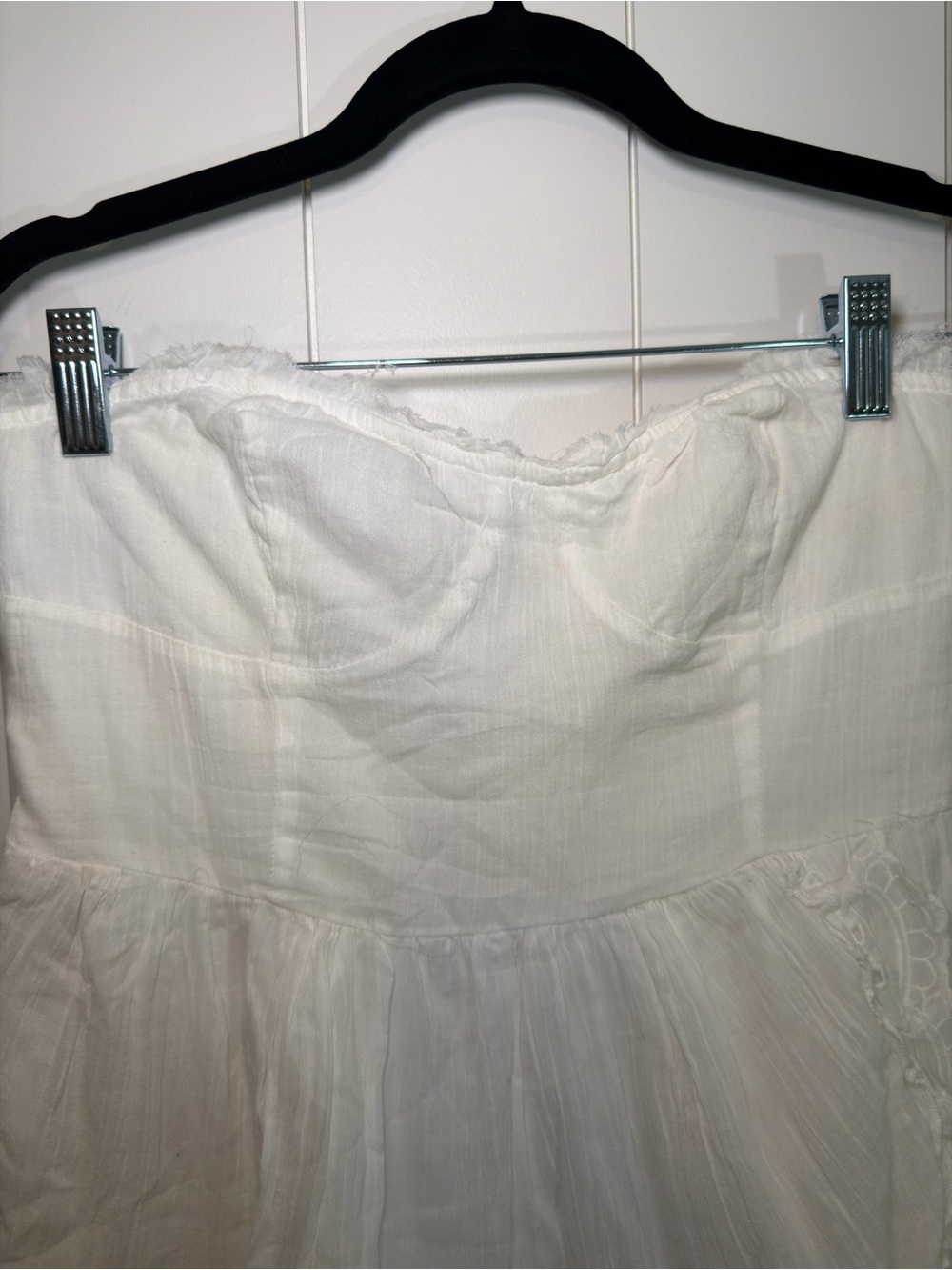 Aeropostale White Strapless Eyelet Tiered Mini Dress - Picture 2 of 8